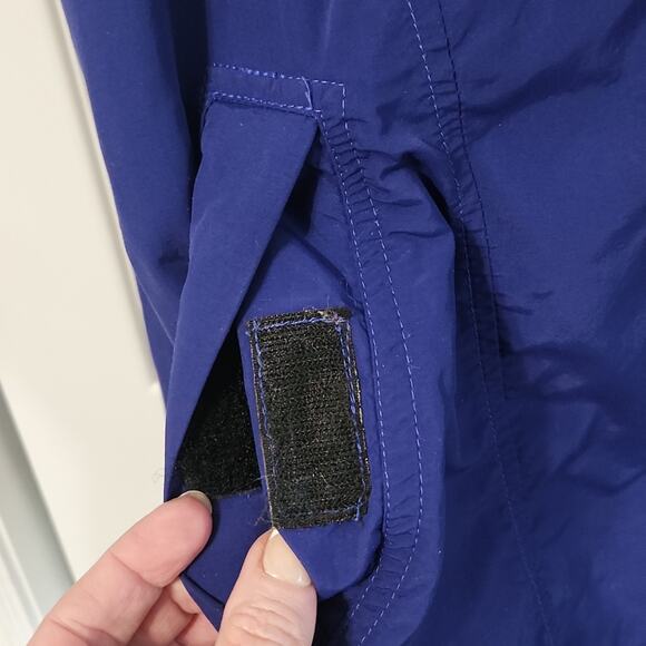 Lands End Unisex Bluish Purple Pouch/Packable Jacket W-Med M-SM 1/2 Zip Pockets - Picture 6 of 13